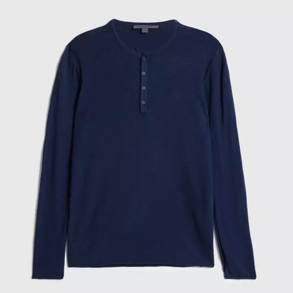 John Varvatos Pima Cotton L/S Henley